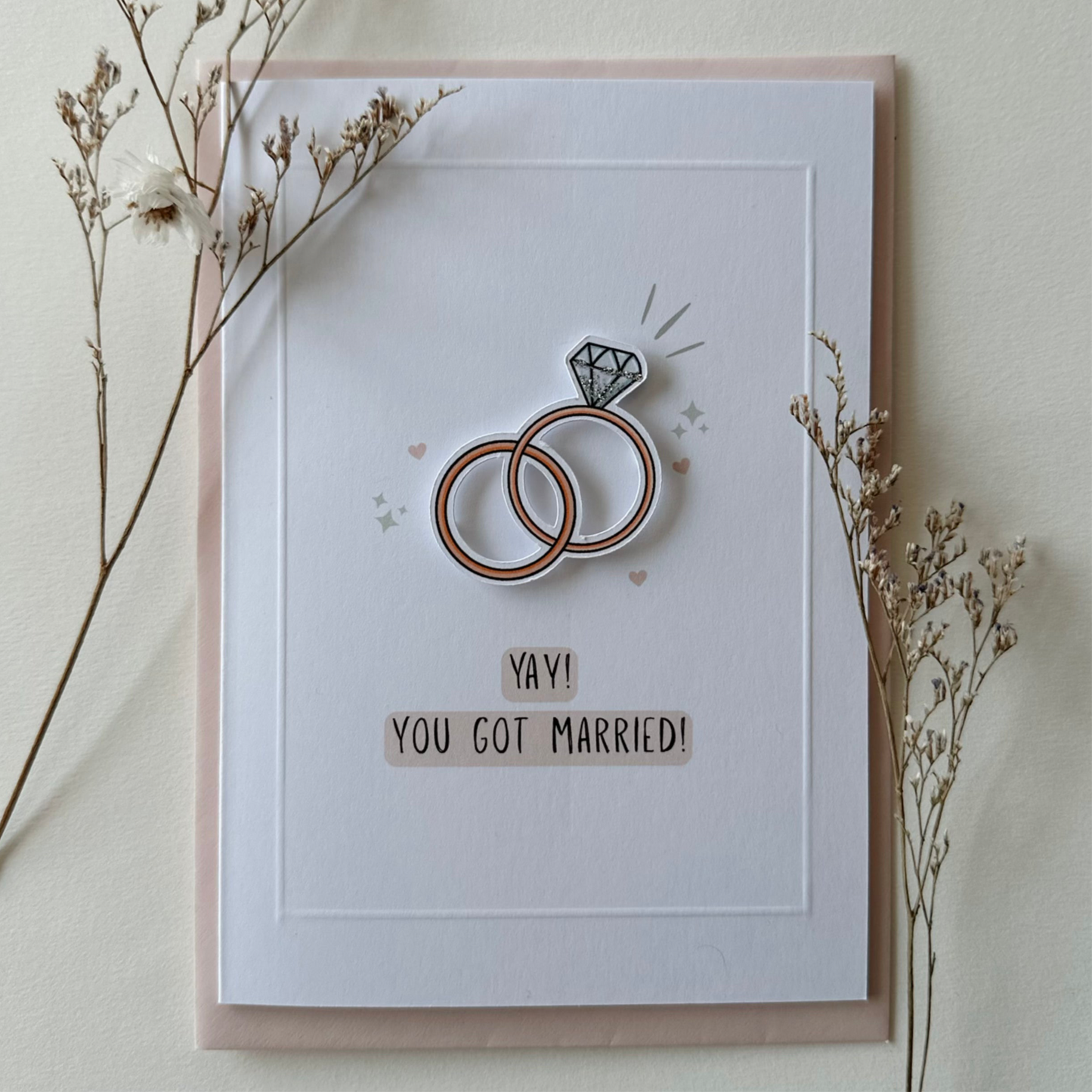 Yay! You Got Married Card - Handmade Funny Wedding Card