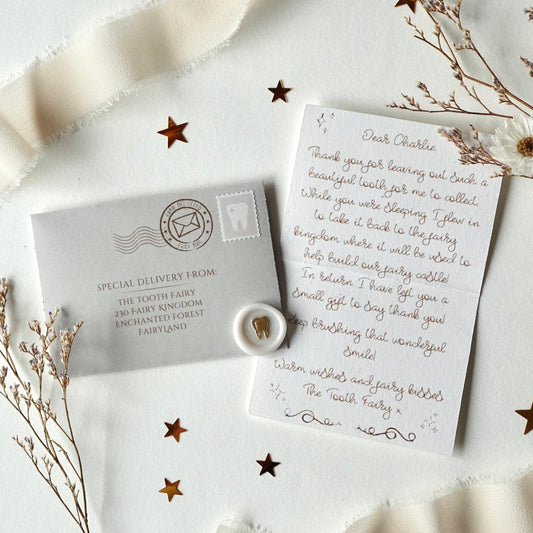 Fairy Mail - Tooth Fairy Letter & Mini Envelope (Grey)