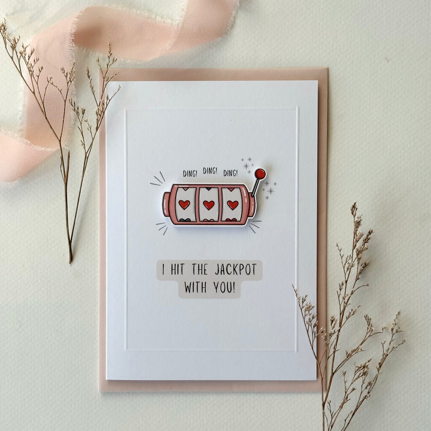 I Hit The Jackpot With You - Minimalistic Valentines Card